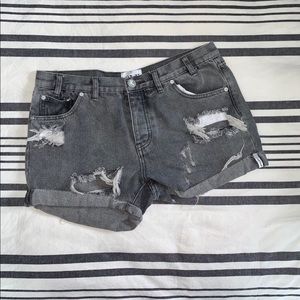 One Teaspoon Chargers Denim Shorts